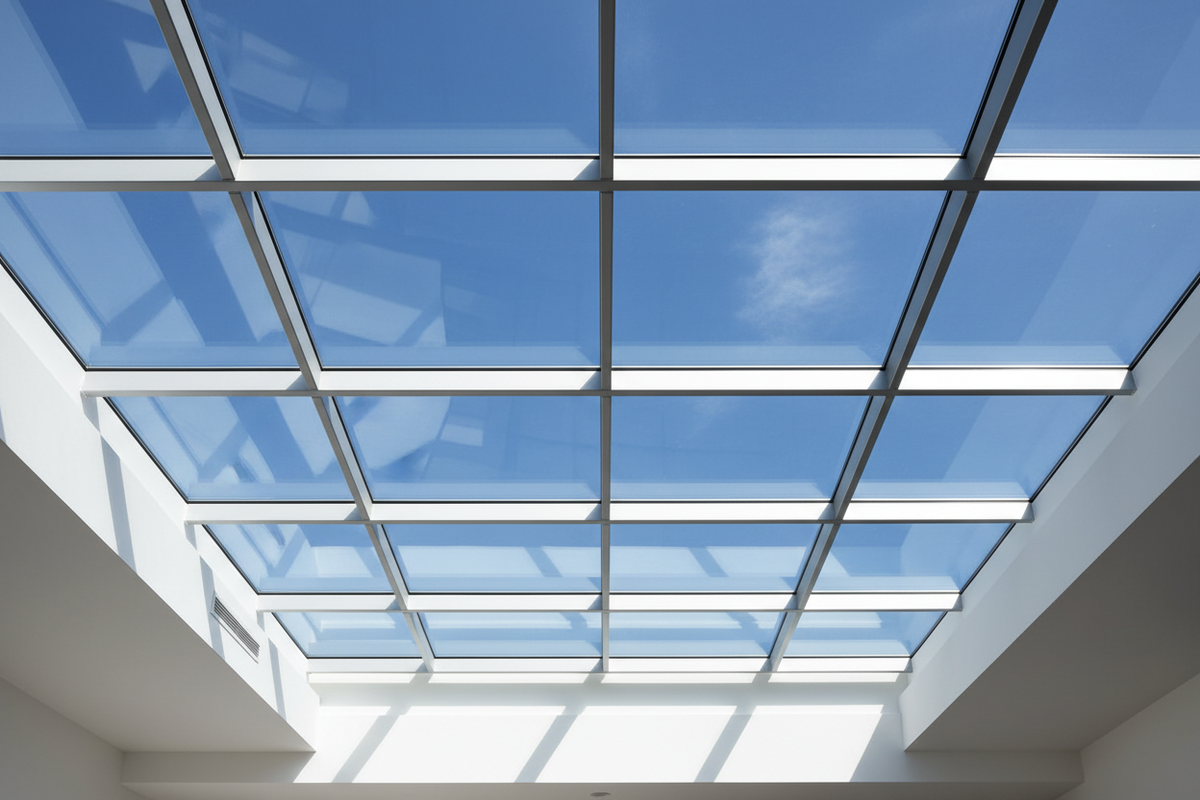 Glass roof flat
